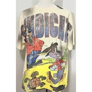 NEW Syndicate Rhinestone Tshirt Tee Head Start Tortoise Hare Streetwear XL